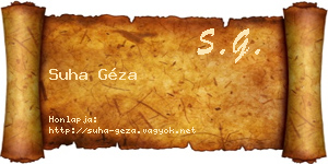 Suha Géza névjegykártya